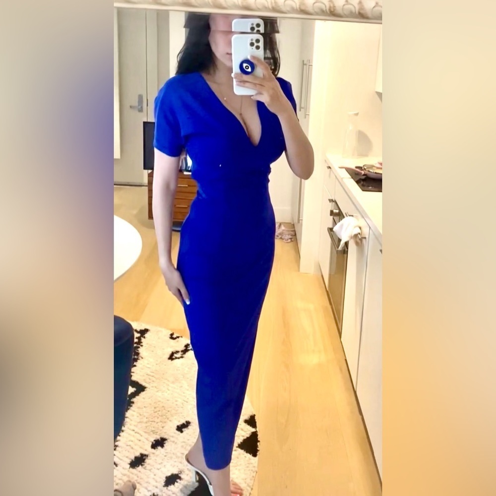 NWT rare French Designer Haider Ackermann blue drape dress fits size 2-4​​​
